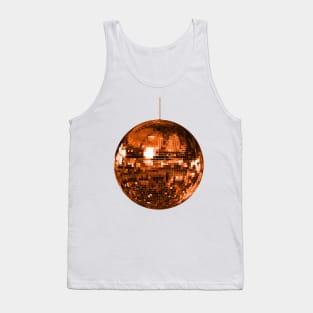 Dazzling Orange Disco Ball Tank Top